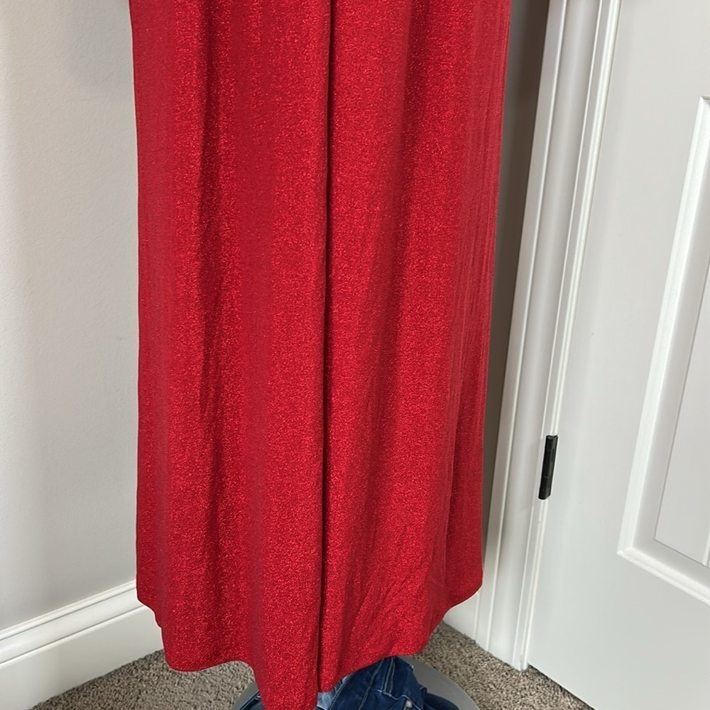 Tuckernuck Hyacinth House Angelina Gown Red Shimmer V Neck Dress Sz XXL NEW - Picture 7 of 14